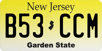 NJ license plate B53CCM
