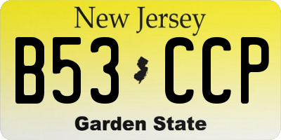 NJ license plate B53CCP