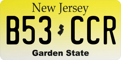 NJ license plate B53CCR