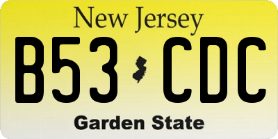NJ license plate B53CDC