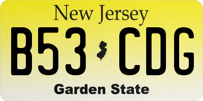 NJ license plate B53CDG