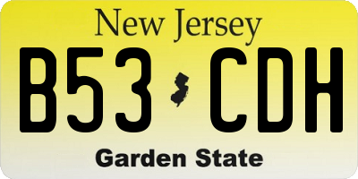 NJ license plate B53CDH