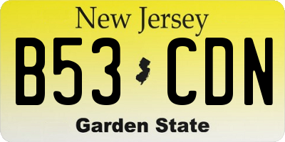 NJ license plate B53CDN