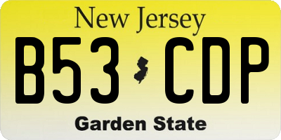NJ license plate B53CDP