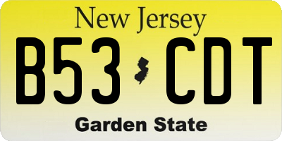 NJ license plate B53CDT