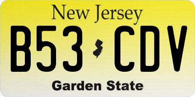 NJ license plate B53CDV
