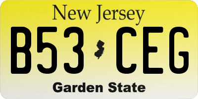 NJ license plate B53CEG