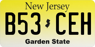 NJ license plate B53CEH