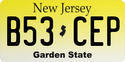 NJ license plate B53CEP