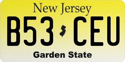 NJ license plate B53CEU