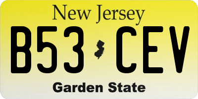 NJ license plate B53CEV