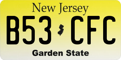 NJ license plate B53CFC