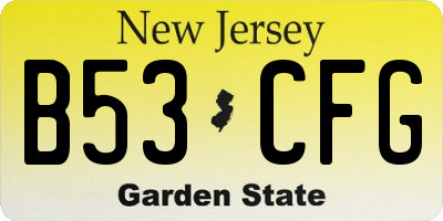 NJ license plate B53CFG