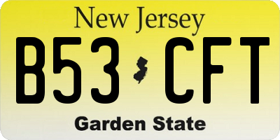 NJ license plate B53CFT