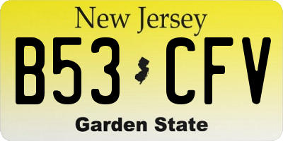 NJ license plate B53CFV