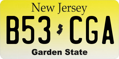 NJ license plate B53CGA