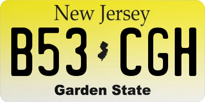 NJ license plate B53CGH