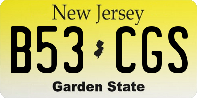 NJ license plate B53CGS