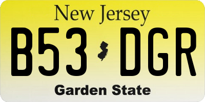 NJ license plate B53DGR