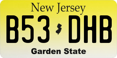 NJ license plate B53DHB