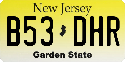 NJ license plate B53DHR