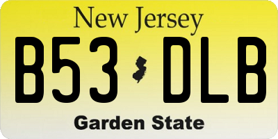 NJ license plate B53DLB