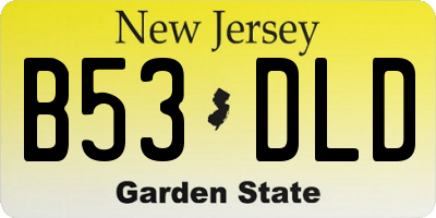 NJ license plate B53DLD