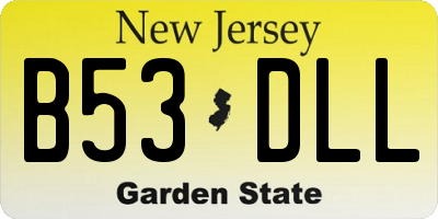 NJ license plate B53DLL