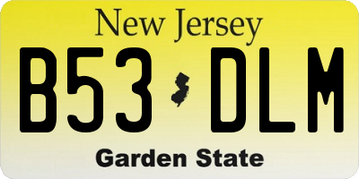 NJ license plate B53DLM
