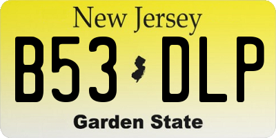 NJ license plate B53DLP