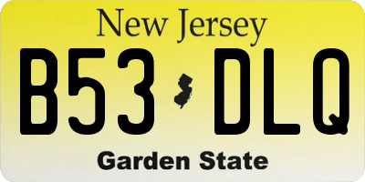 NJ license plate B53DLQ