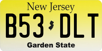 NJ license plate B53DLT