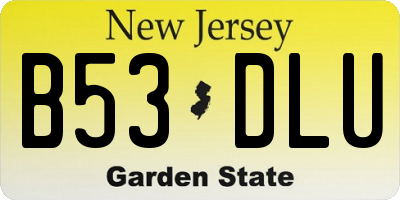 NJ license plate B53DLU