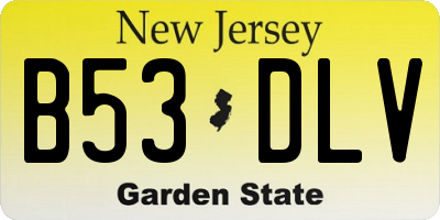 NJ license plate B53DLV