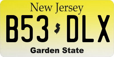 NJ license plate B53DLX