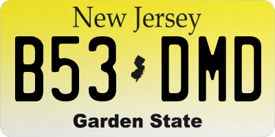 NJ license plate B53DMD