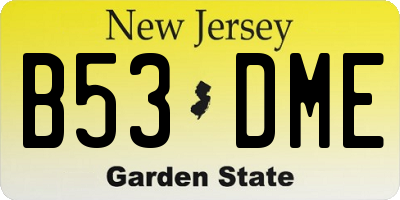 NJ license plate B53DME
