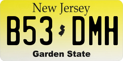 NJ license plate B53DMH