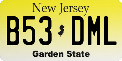 NJ license plate B53DML