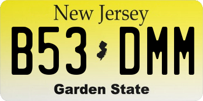 NJ license plate B53DMM