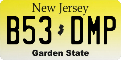 NJ license plate B53DMP