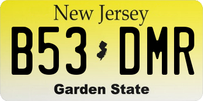NJ license plate B53DMR