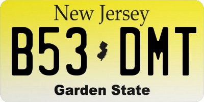 NJ license plate B53DMT
