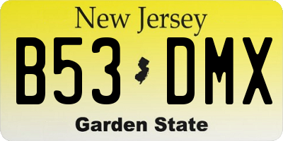 NJ license plate B53DMX