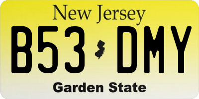 NJ license plate B53DMY