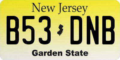 NJ license plate B53DNB