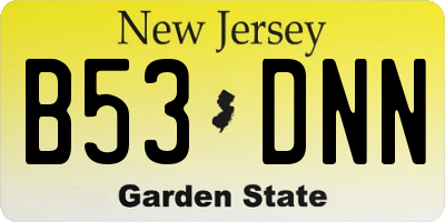 NJ license plate B53DNN