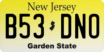 NJ license plate B53DNO