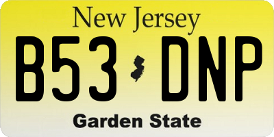 NJ license plate B53DNP