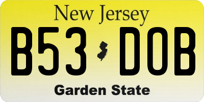 NJ license plate B53DOB